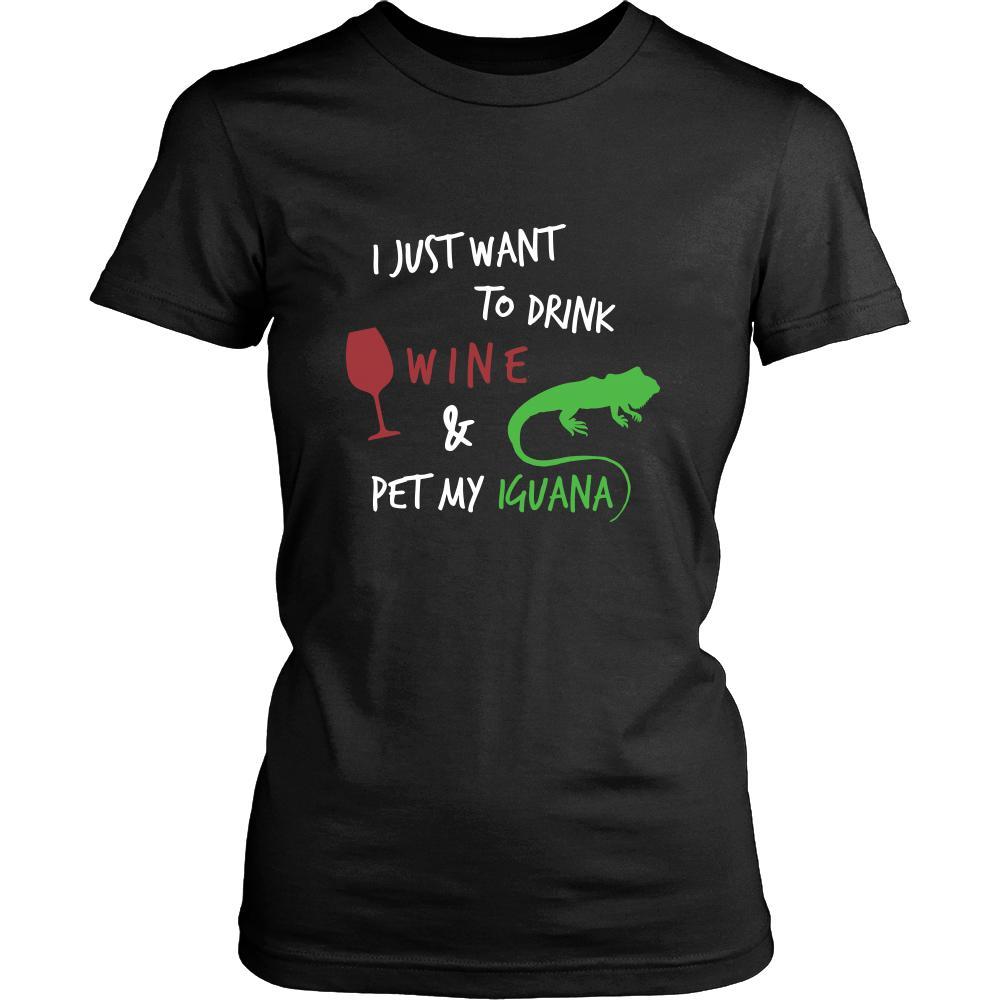 Iguanas Shirt - Wine and Iguana - Animal Lover Gift-T-shirt-Teelime | shirts-hoodies-mugs