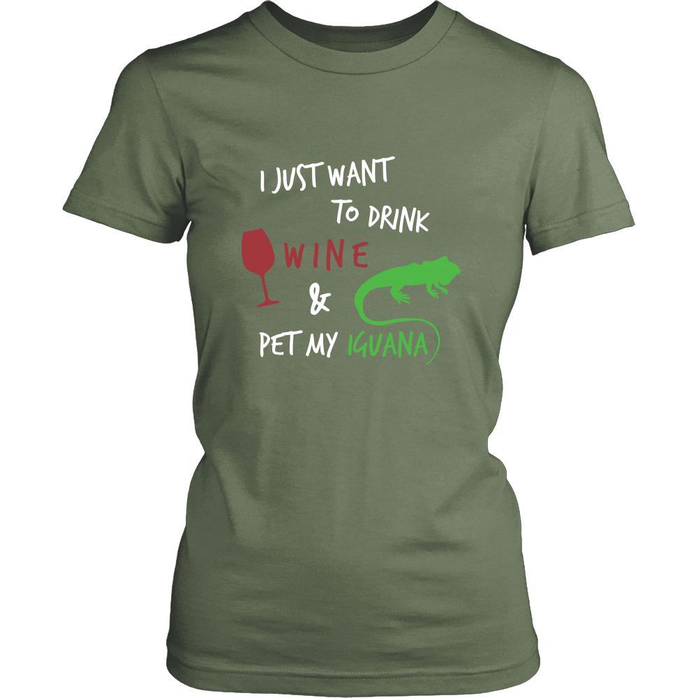 Iguanas Shirt - Wine and Iguana - Animal Lover Gift-T-shirt-Teelime | shirts-hoodies-mugs