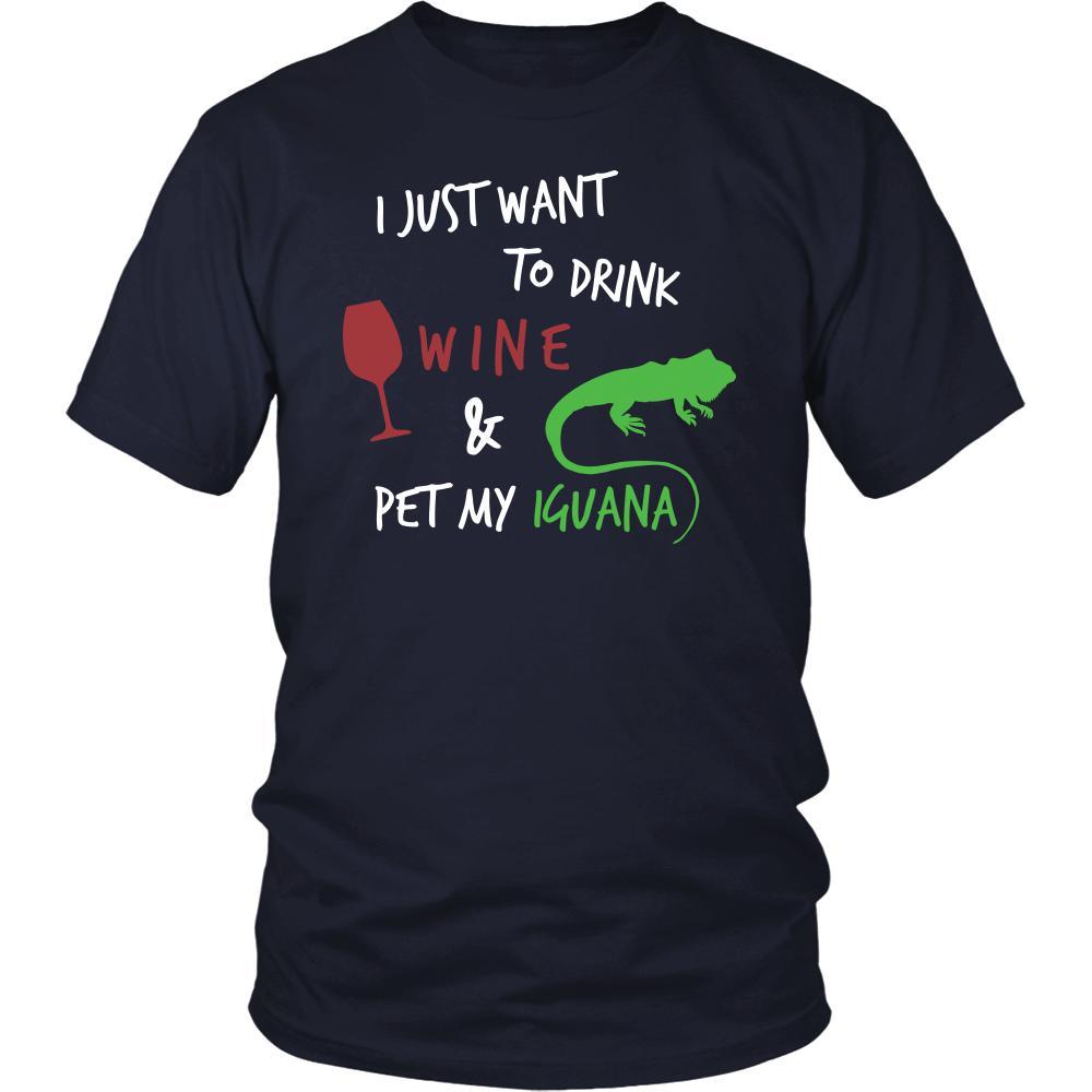Iguanas Shirt - Wine and Iguana - Animal Lover Gift-T-shirt-Teelime | shirts-hoodies-mugs