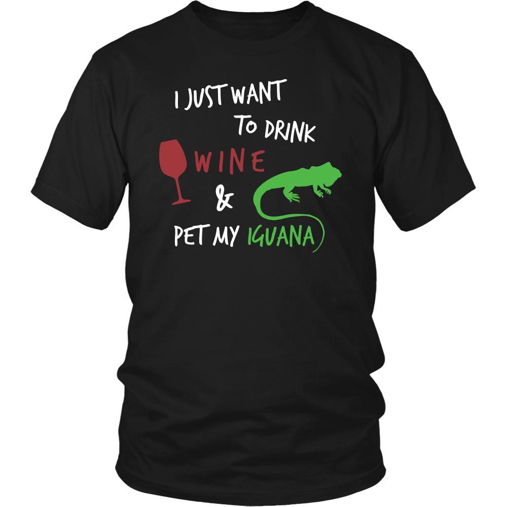Iguanas Shirt - Wine and Iguana - Animal Lover Gift-T-shirt-Teelime | shirts-hoodies-mugs