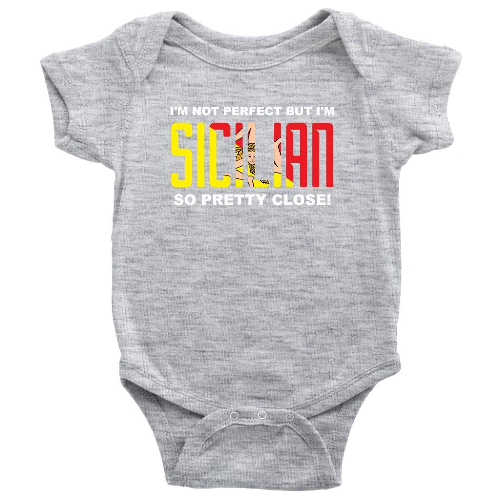 I'm not perfect but I'm Sicilian - Italian Baby Onesie-T-shirt-Teelime | shirts-hoodies-mugs