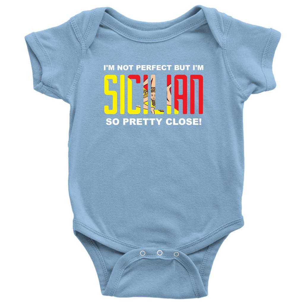 I'm not perfect but I'm Sicilian - Italian Baby Onesie-T-shirt-Teelime | shirts-hoodies-mugs