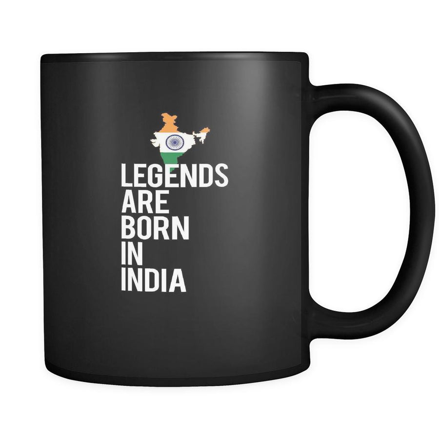 India Legends are born in India 11oz Black Mug-Drinkware-Teelime | shirts-hoodies-mugs