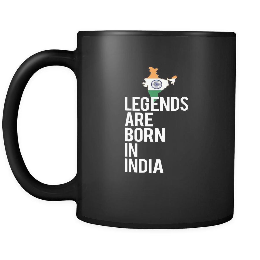 India Legends are born in India 11oz Black Mug-Drinkware-Teelime | shirts-hoodies-mugs