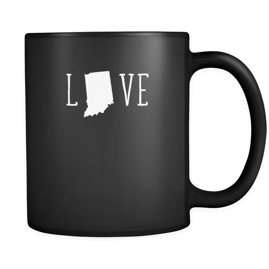 Indiana Love Indiana 11oz Black Mug-Drinkware-Teelime | shirts-hoodies-mugs