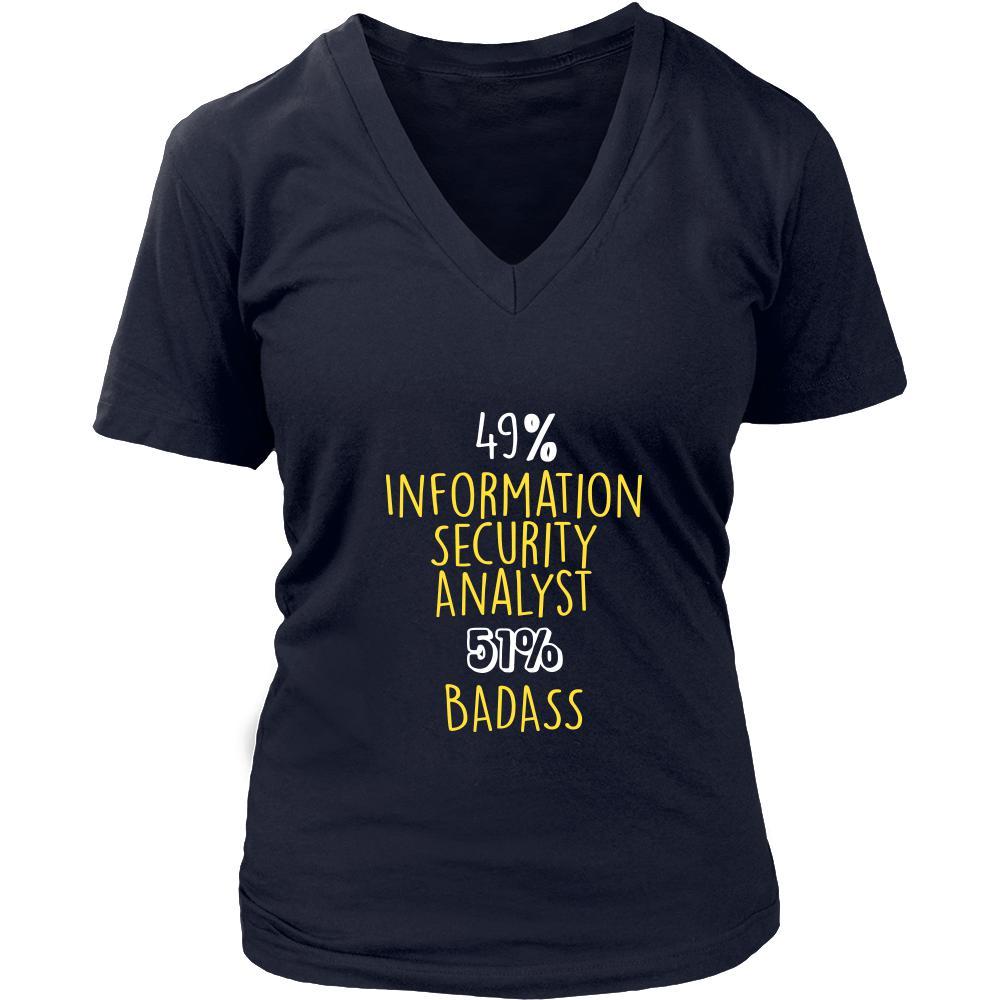 Information Security Analyst Shirt - 49% Information Security Analyst 51% Badass Profession-T-shirt-Teelime | shirts-hoodies-mugs