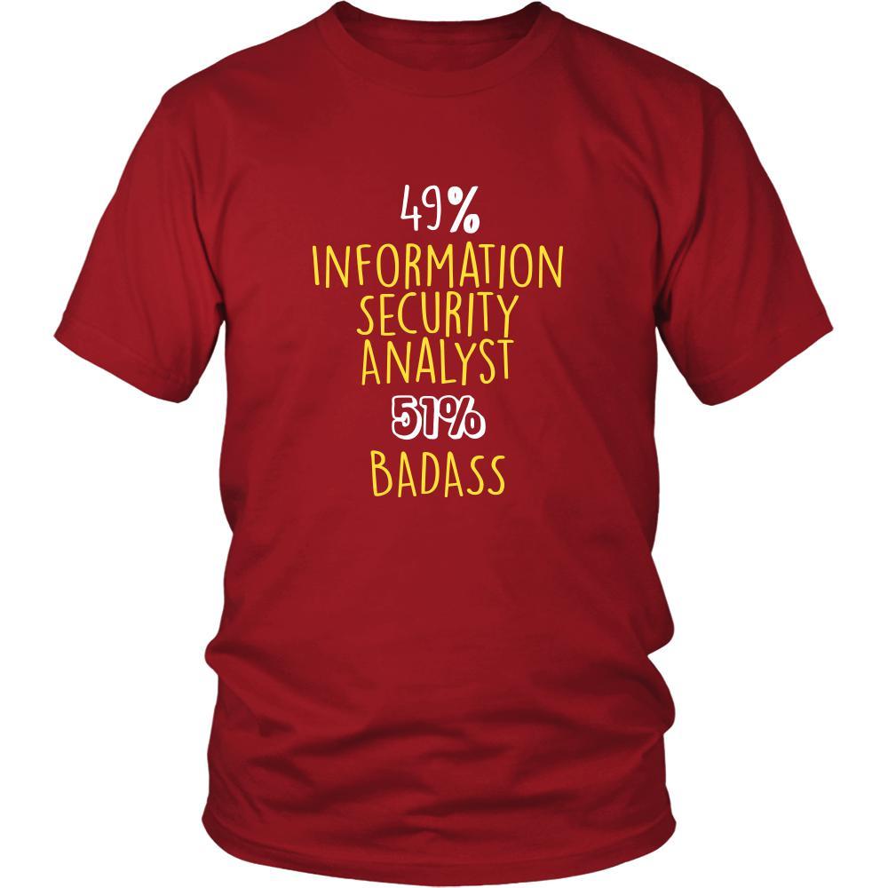 Information Security Analyst Shirt - 49% Information Security Analyst 51% Badass Profession-T-shirt-Teelime | shirts-hoodies-mugs