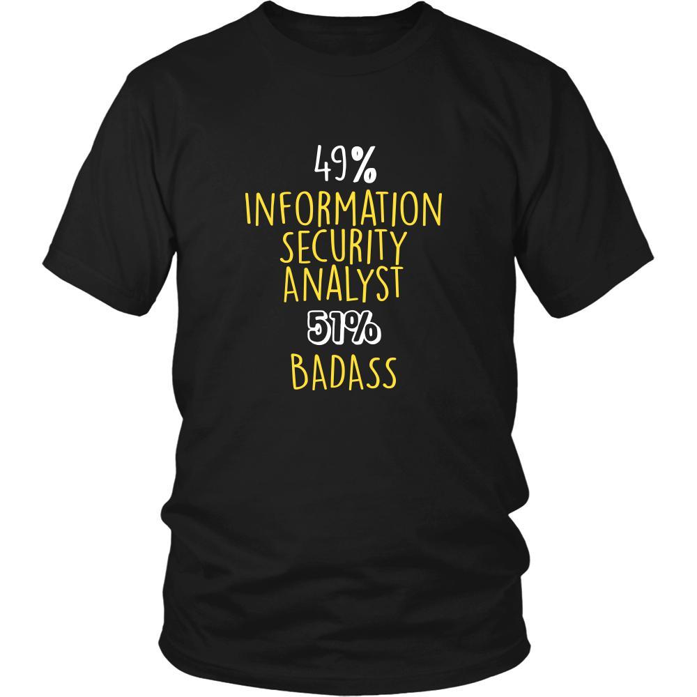 Information Security Analyst Shirt - 49% Information Security Analyst 51% Badass Profession-T-shirt-Teelime | shirts-hoodies-mugs