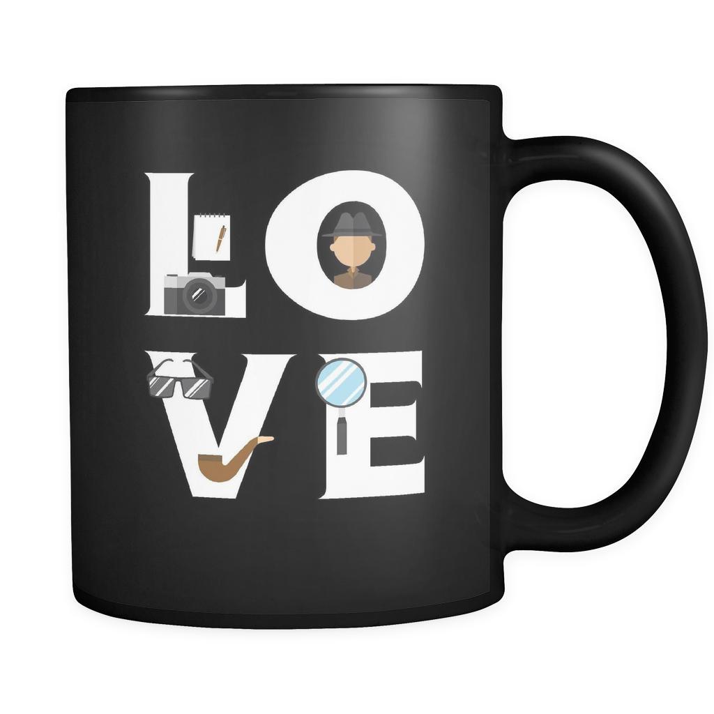 Inspector - LOVE Inspector - 11oz Black Mug-Drinkware-Teelime | shirts-hoodies-mugs