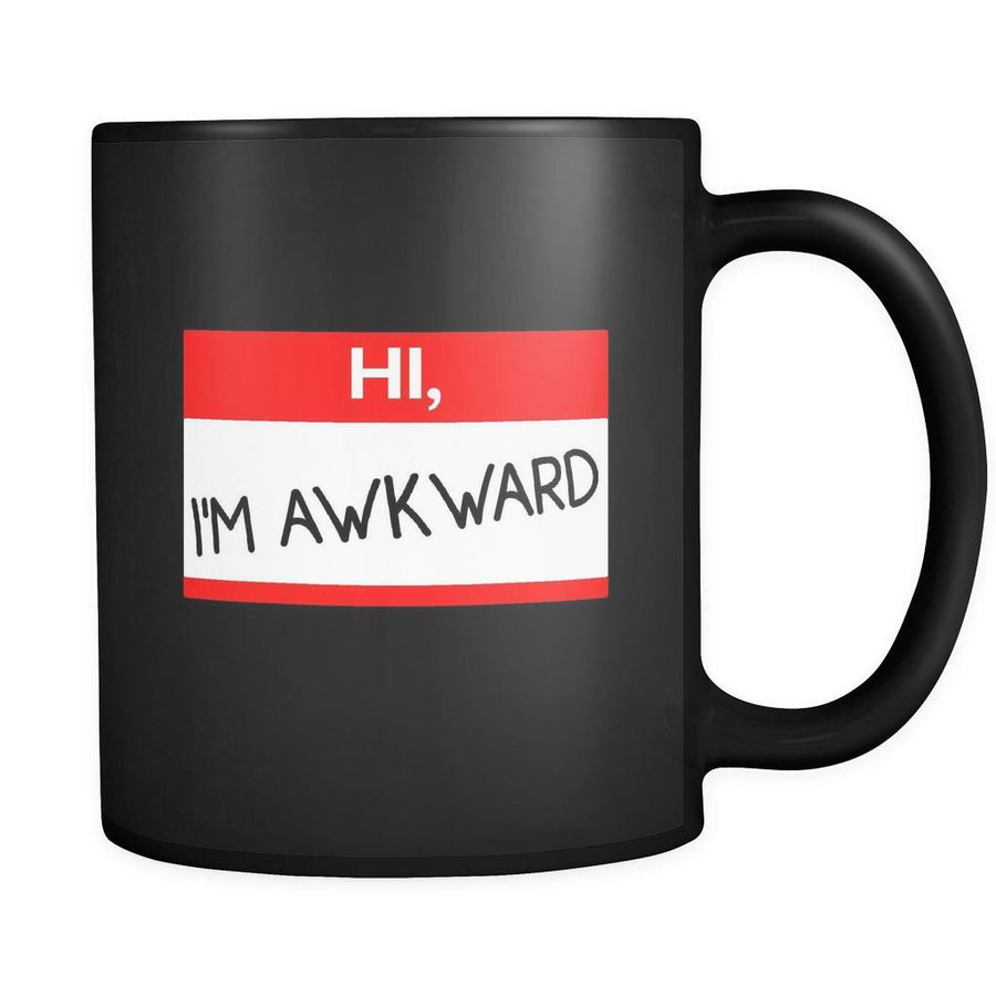 Introverts Hi, I'm Awkward 11oz Black Mug-Drinkware-Teelime | shirts-hoodies-mugs