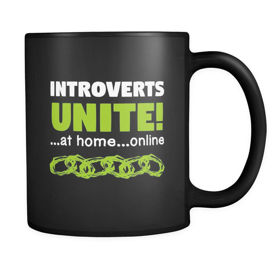 Introverts Introverts Unite! 11oz Black Mug-Drinkware-Teelime | shirts-hoodies-mugs