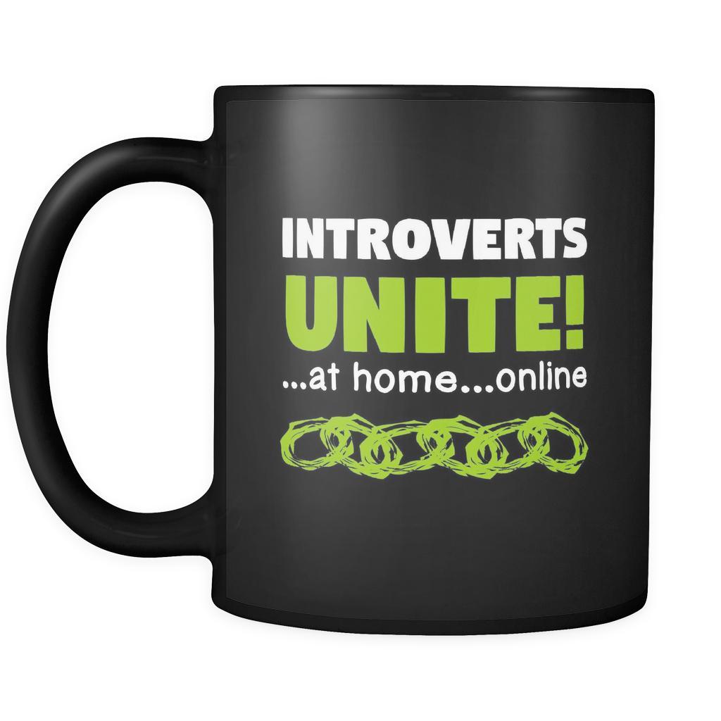Introverts Introverts Unite! 11oz Black Mug-Drinkware-Teelime | shirts-hoodies-mugs