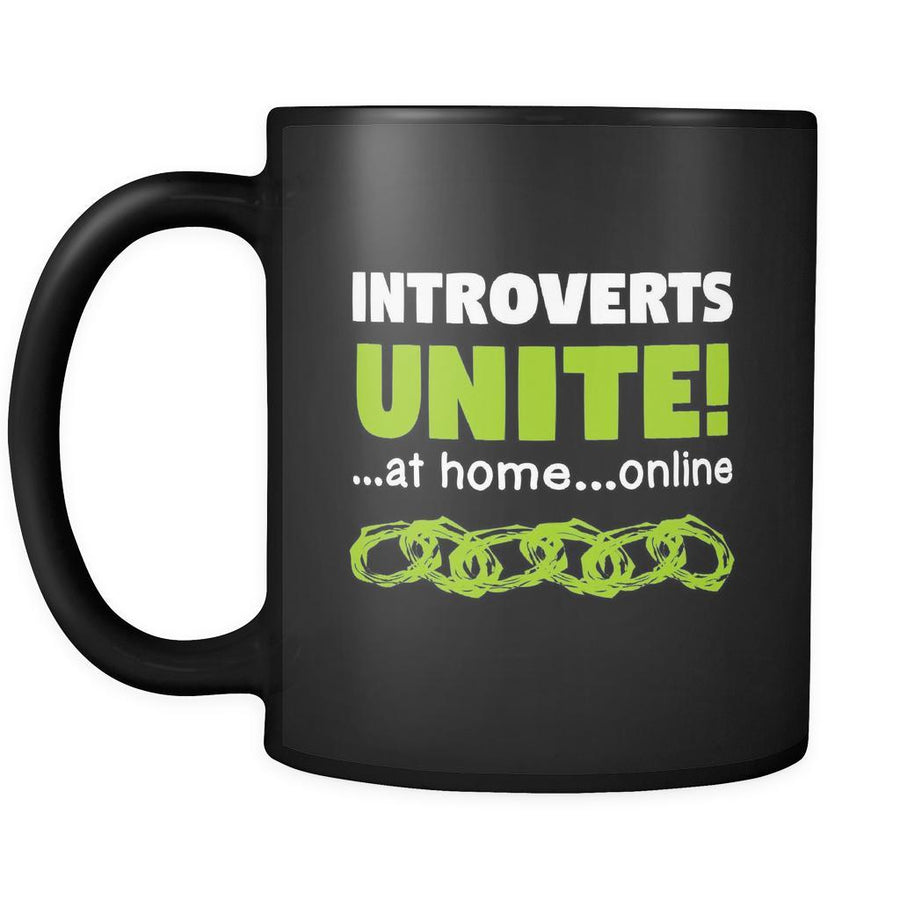 Introverts Introverts Unite! 11oz Black Mug-Drinkware-Teelime | shirts-hoodies-mugs