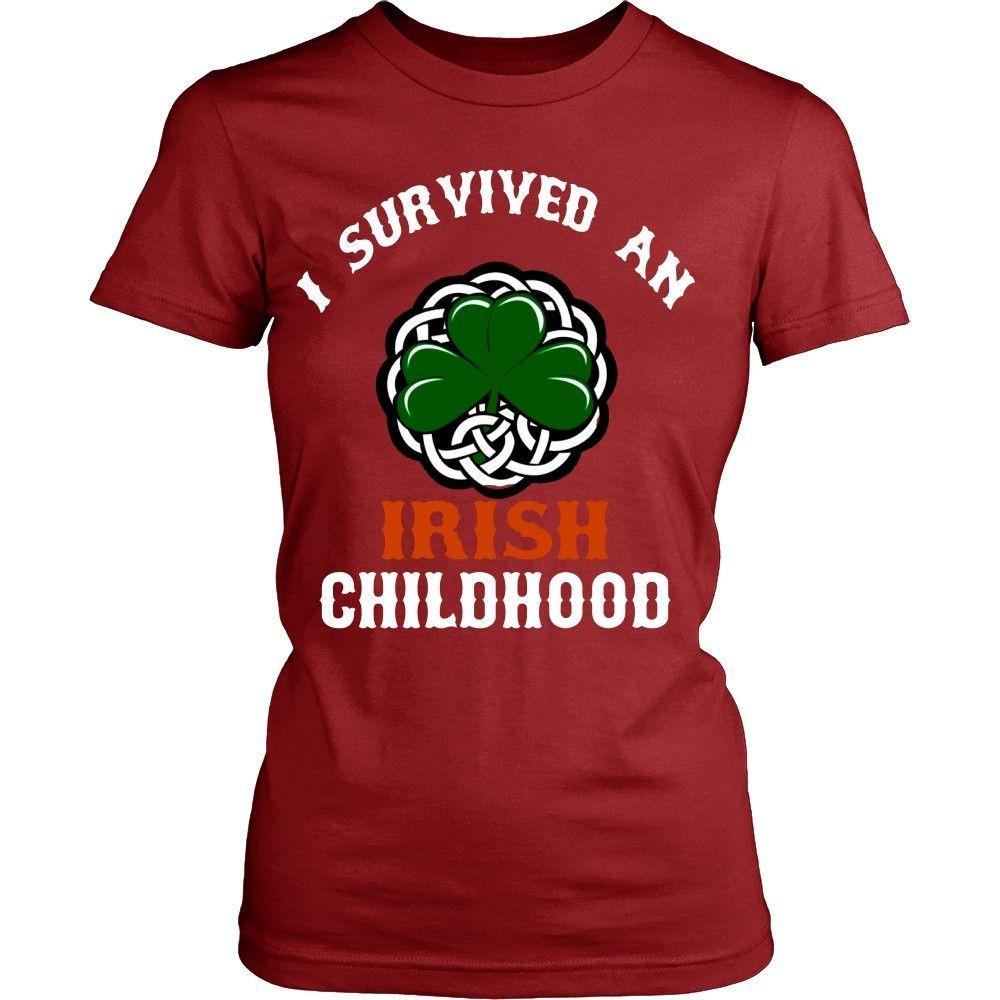 Irish T Shirt - I survived an Irish Childhood-T-shirt-Teelime | shirts-hoodies-mugs