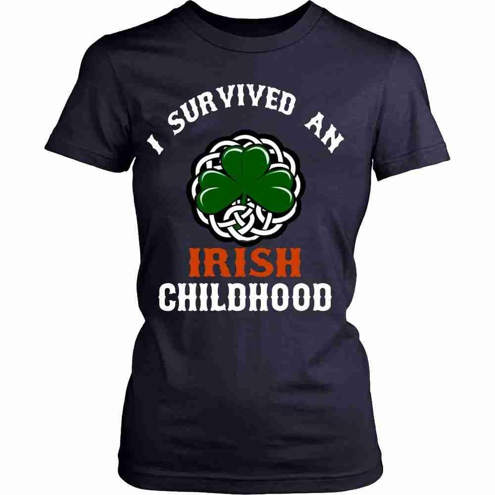Irish T Shirt - I survived an Irish Childhood-T-shirt-Teelime | shirts-hoodies-mugs