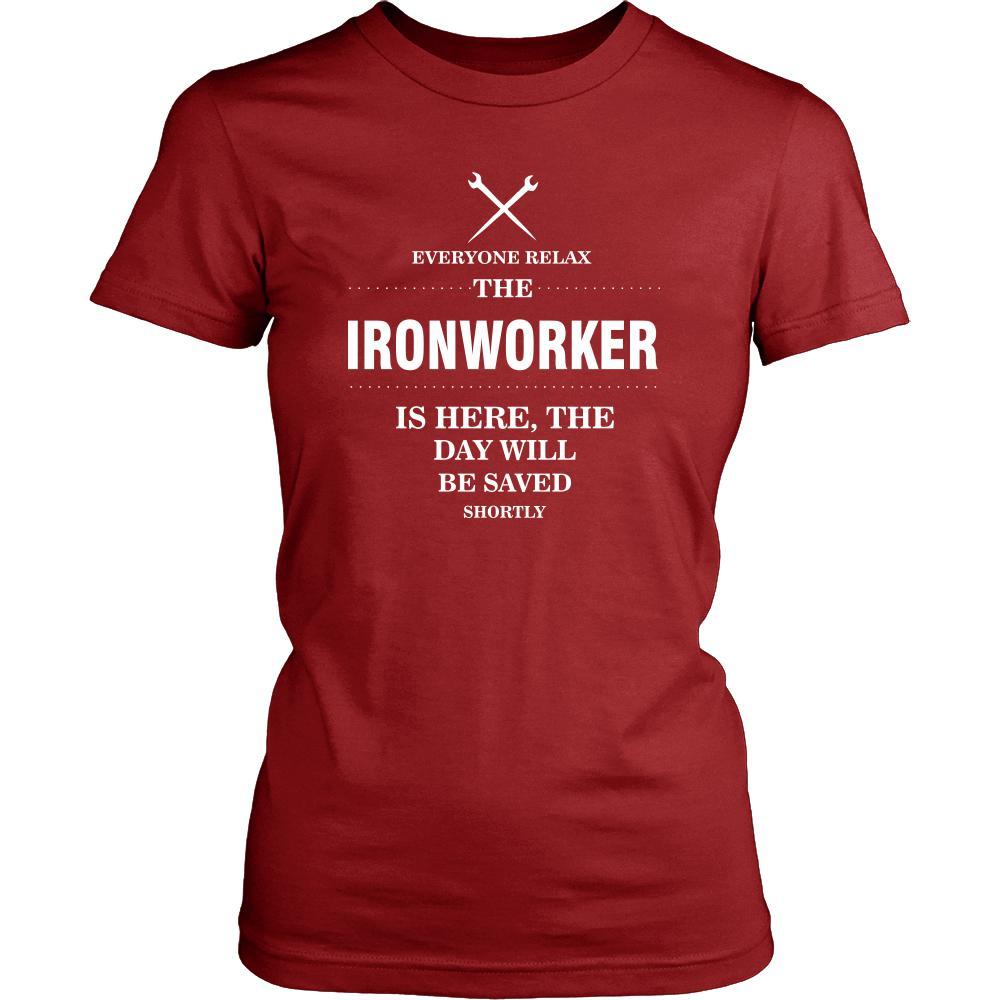 Iron Worker Shirt - Everyone relax the iron worker is here, the day will be save shortly - Profession Gift-T-shirt-Teelime | shirts-hoodies-mugs