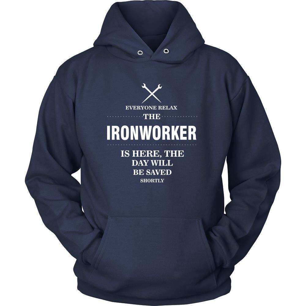 Iron Worker Shirt - Everyone relax the iron worker is here, the day will be save shortly - Profession Gift-T-shirt-Teelime | shirts-hoodies-mugs