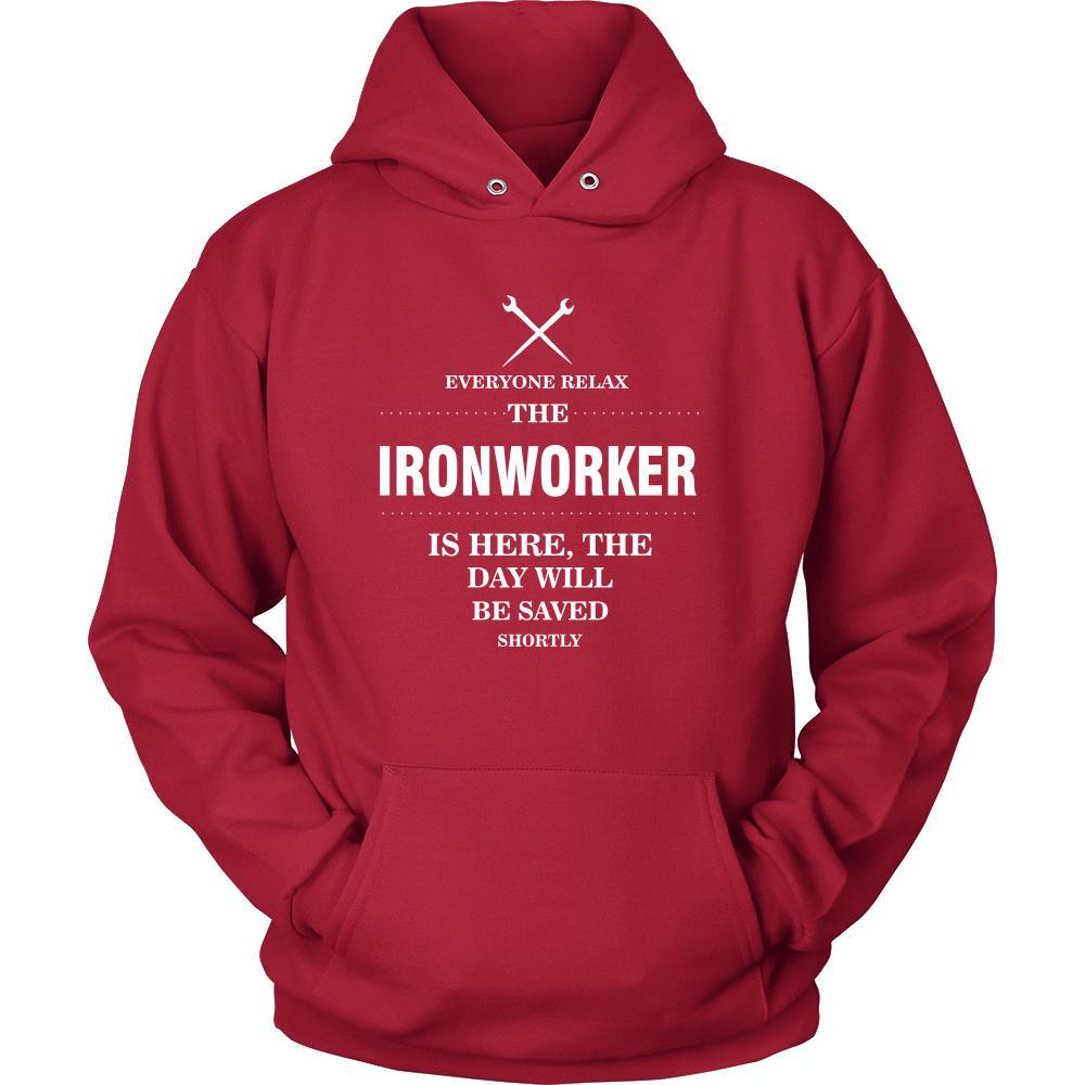 Iron Worker Shirt - Everyone relax the iron worker is here, the day will be save shortly - Profession Gift-T-shirt-Teelime | shirts-hoodies-mugs
