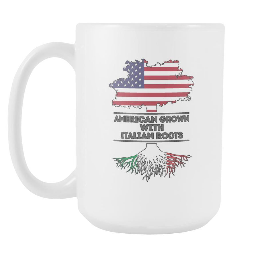 Italian mug - American grown with Italian roots 15oz White Mug-Drinkware-Teelime | shirts-hoodies-mugs