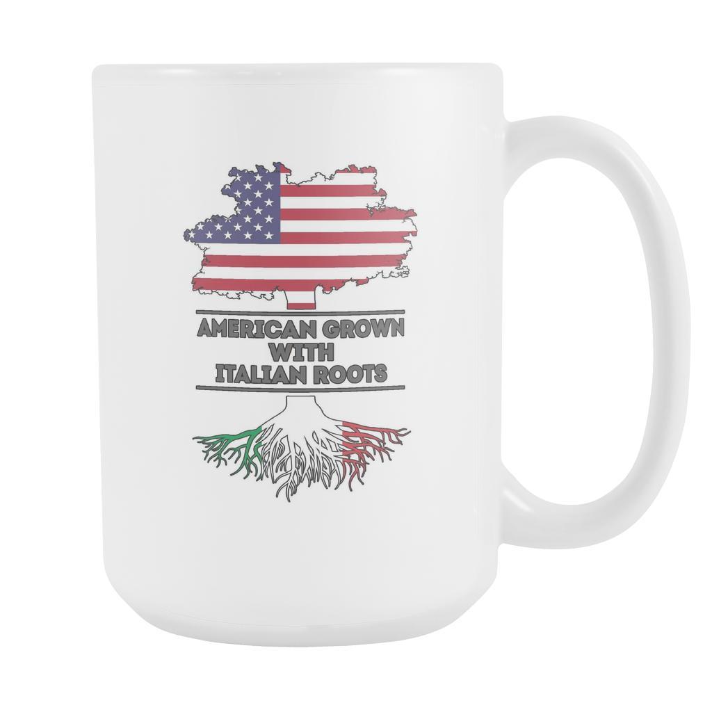 Italian mug - American grown with Italian roots 15oz White Mug-Drinkware-Teelime | shirts-hoodies-mugs