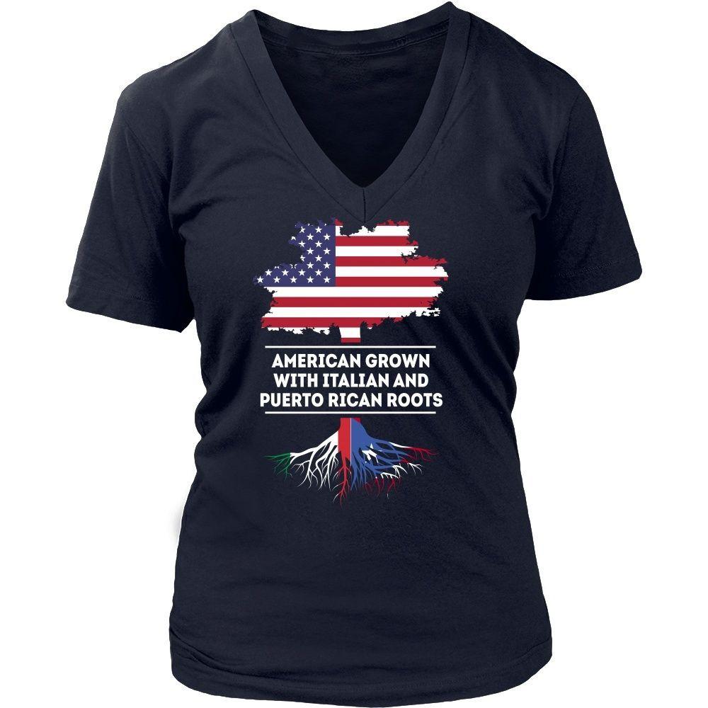 Italian Puerto Rican T Shirt - American grown with Italian and Puerto Rican roots-T-shirt-Teelime | shirts-hoodies-mugs