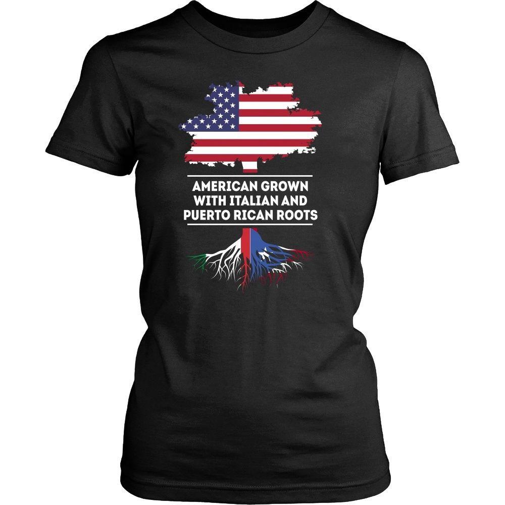 Italian Puerto Rican T Shirt - American grown with Italian and Puerto Rican roots-T-shirt-Teelime | shirts-hoodies-mugs