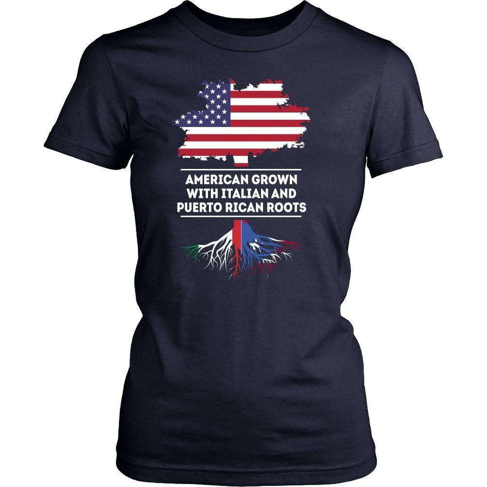 Italian Puerto Rican T Shirt - American grown with Italian and Puerto Rican roots-T-shirt-Teelime | shirts-hoodies-mugs