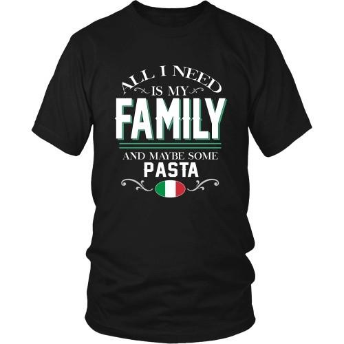Italian T Shirt - All I need is my family and some Pasta-T-shirt-Teelime | shirts-hoodies-mugs
