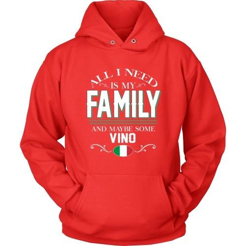 Italian T Shirt - All I need is my family and some Vino-T-shirt-Teelime | shirts-hoodies-mugs