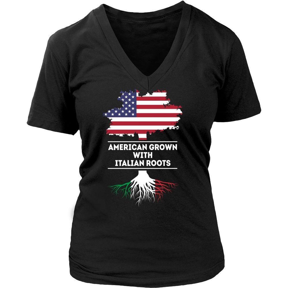 Italian T Shirt - American grown with Italian roots [ver2]-T-shirt-Teelime | shirts-hoodies-mugs