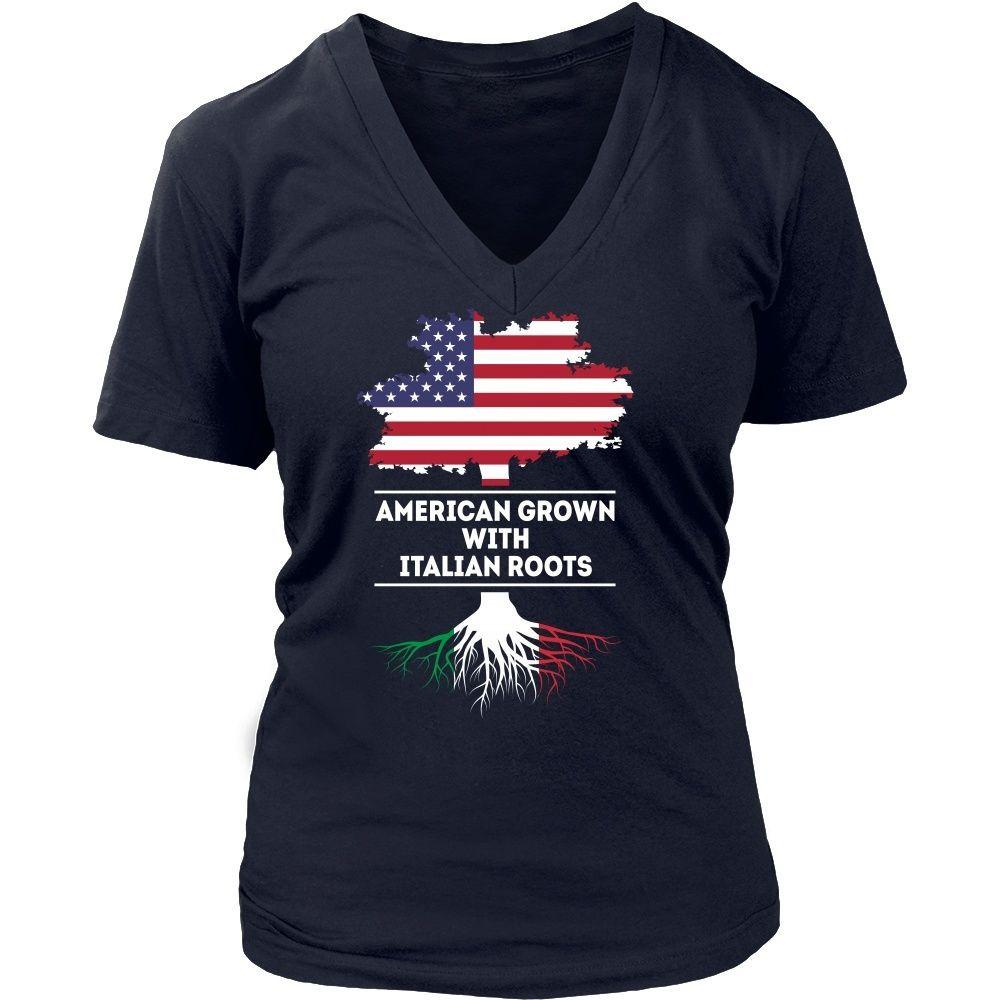 Italian T Shirt - American grown with Italian roots [ver2]-T-shirt-Teelime | shirts-hoodies-mugs