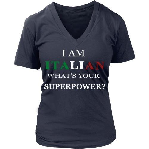 Italian T Shirt - I am Italian what's your superpower?-T-shirt-Teelime | shirts-hoodies-mugs
