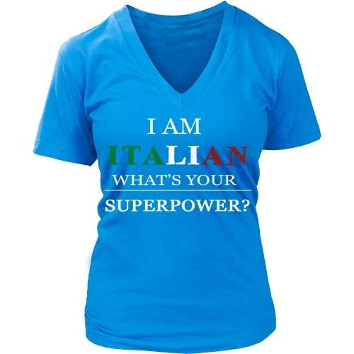 Italian T Shirt - I am Italian what's your superpower?-T-shirt-Teelime | shirts-hoodies-mugs