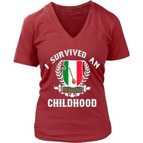 Italian T Shirt - I survived an Italian childhood-T-shirt-Teelime | shirts-hoodies-mugs