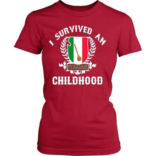 Italian T Shirt - I survived an Italian childhood-T-shirt-Teelime | shirts-hoodies-mugs