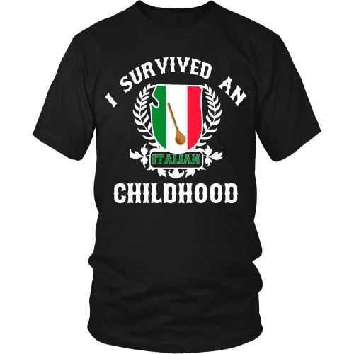 Italian T Shirt - I survived an Italian childhood-T-shirt-Teelime | shirts-hoodies-mugs