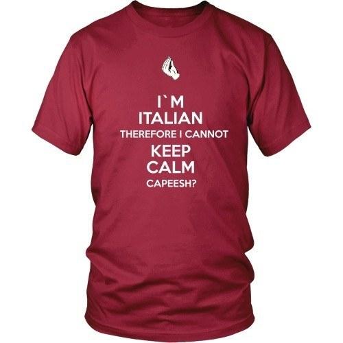 Italian T Shirt - I'm Italian I can't keep calm-T-shirt-Teelime | shirts-hoodies-mugs