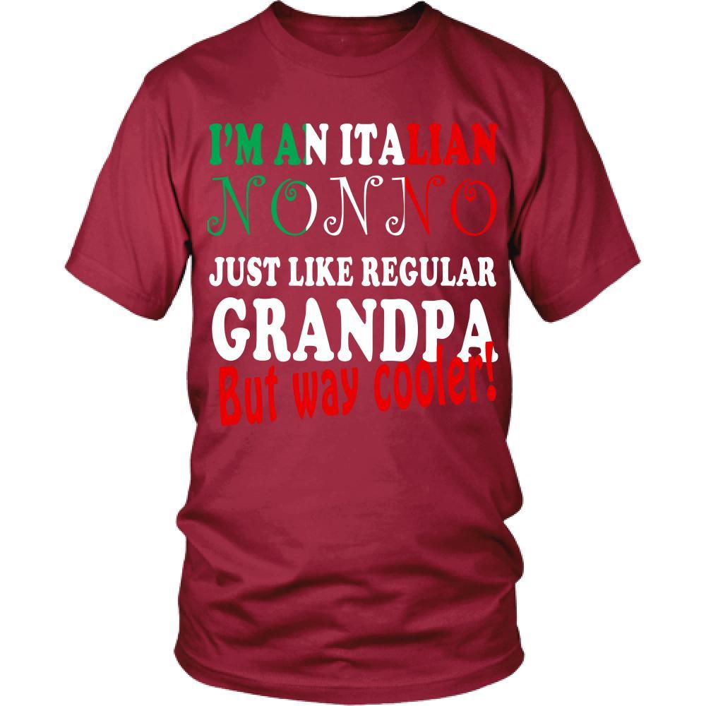 Italian T Shirt - Italian nonno just like regular grandpa but way cooler!-T-shirt-Teelime | shirts-hoodies-mugs