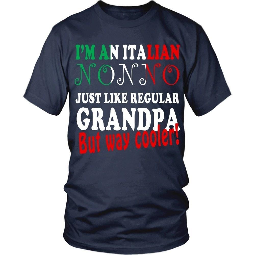 Italian T Shirt - Italian nonno just like regular grandpa but way cooler!-T-shirt-Teelime | shirts-hoodies-mugs