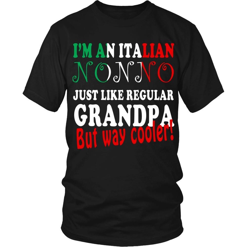 Italian T Shirt - Italian nonno just like regular grandpa but way cooler!-T-shirt-Teelime | shirts-hoodies-mugs