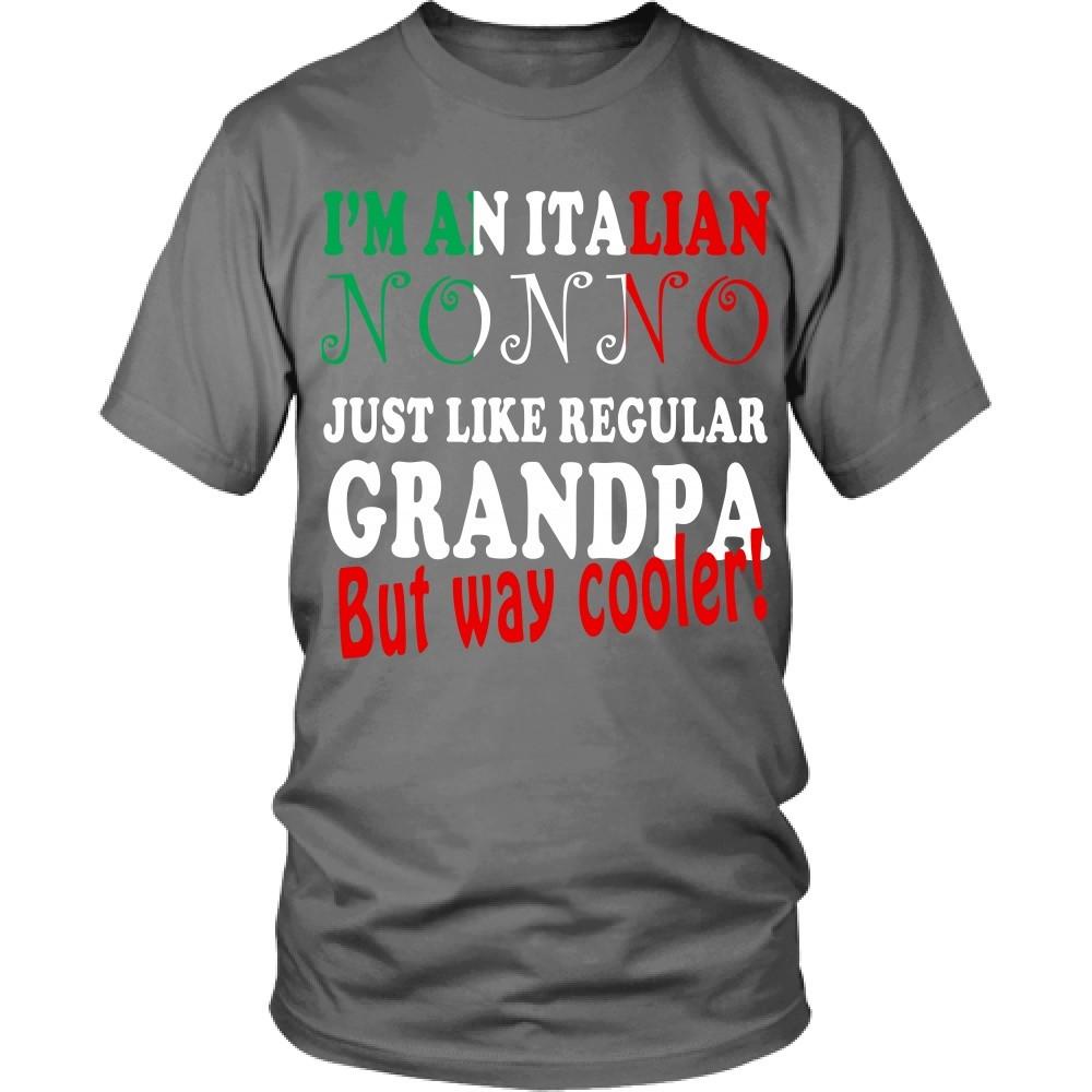 Italian T Shirt - Italian nonno just like regular grandpa but way cooler!-T-shirt-Teelime | shirts-hoodies-mugs