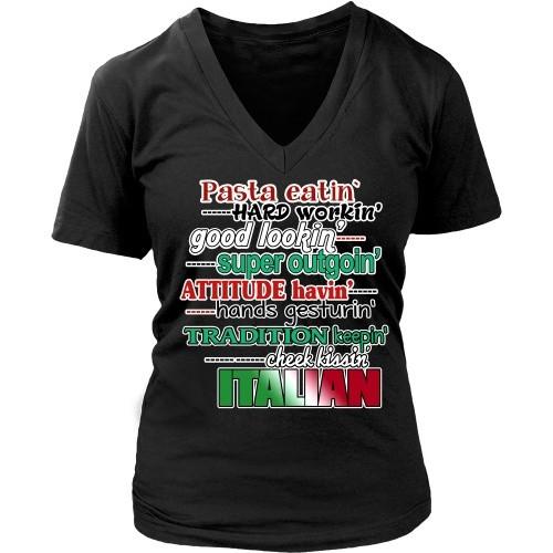 Italian T Shirt - Italians Super outgoin' Cheek kissin'-T-shirt-Teelime | shirts-hoodies-mugs