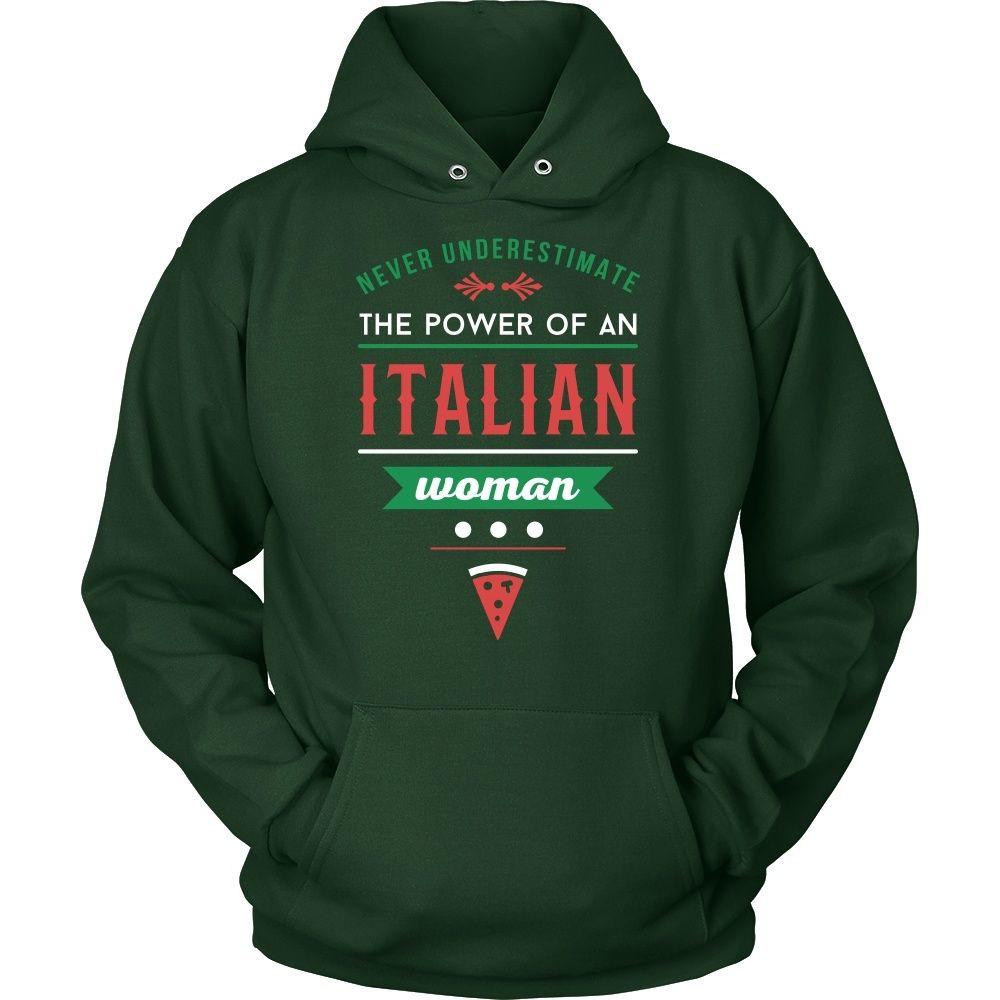 Italian T Shirt - Never underestimate the power of an Italian woman-T-shirt-Teelime | shirts-hoodies-mugs