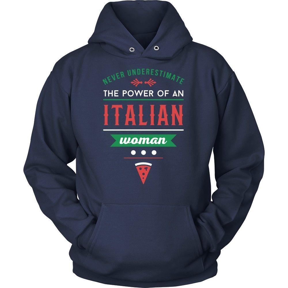 Italian T Shirt - Never underestimate the power of an Italian woman-T-shirt-Teelime | shirts-hoodies-mugs