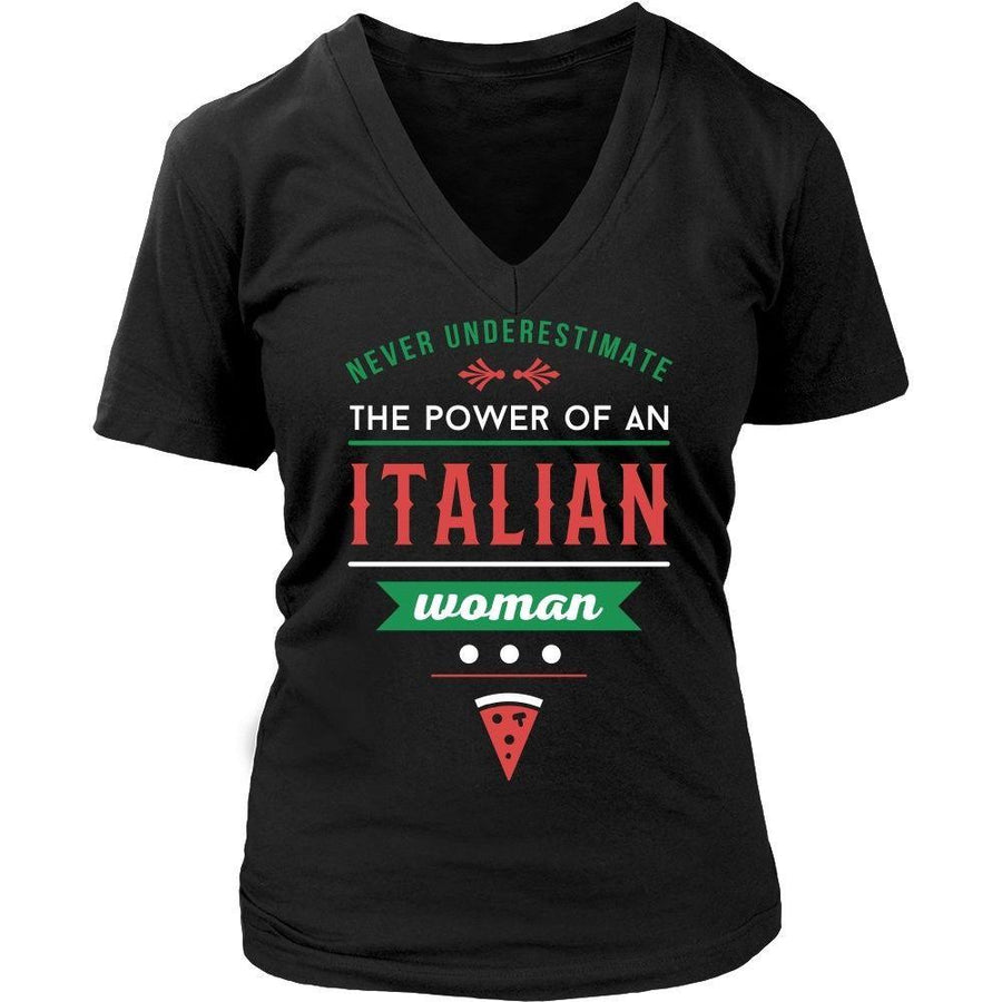 Italian T Shirt - Never underestimate the power of an Italian woman-T-shirt-Teelime | shirts-hoodies-mugs