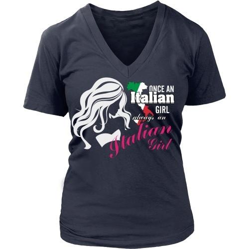 Italian T Shirt - Once an Italian girl always an Italian Girl-T-shirt-Teelime | shirts-hoodies-mugs