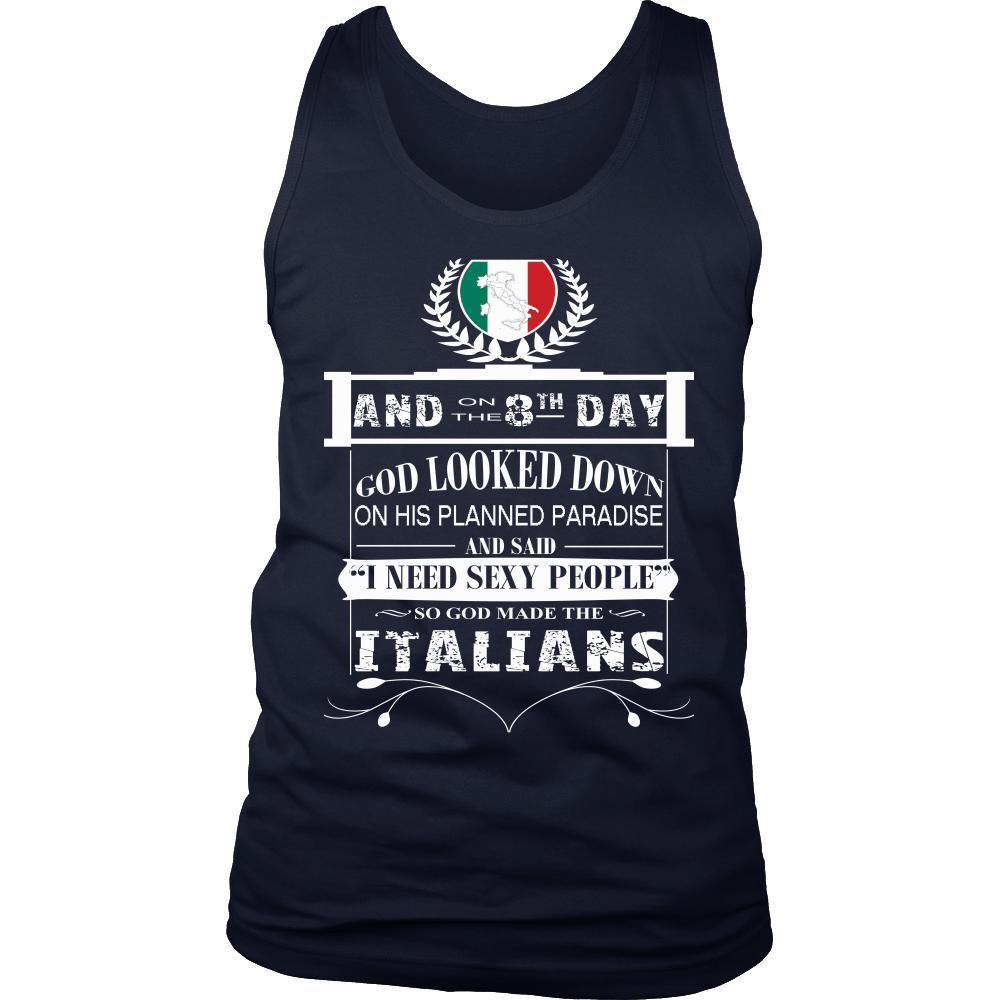 Italians Tank Top - And on the 8th day God created Italians-T-shirt-Teelime | shirts-hoodies-mugs