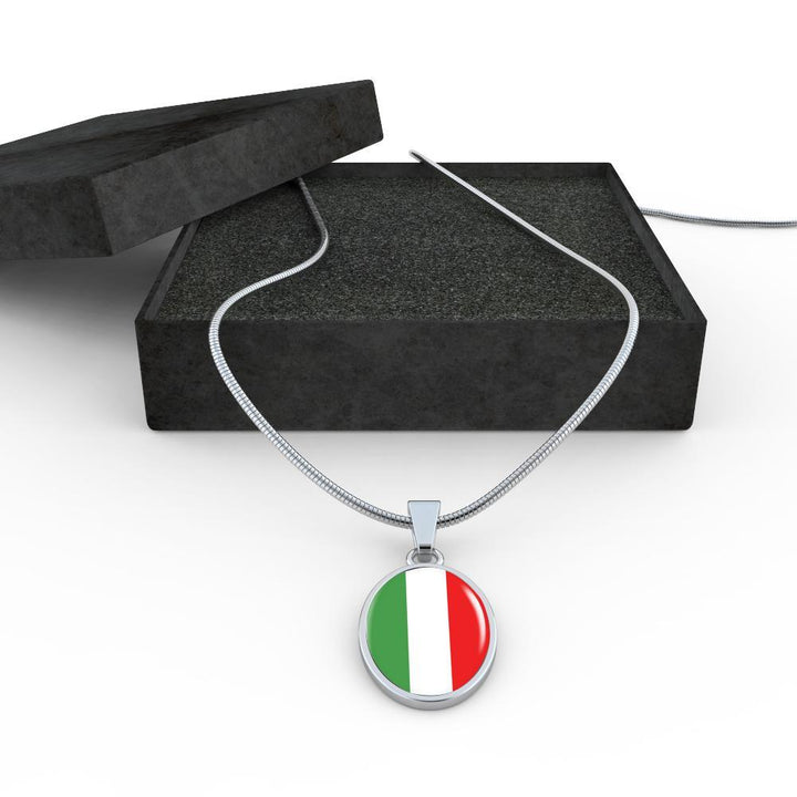 Italy Love - Proud Italian - Luxury Necklace Oval Pendant-Jewelry-Teelime | shirts-hoodies-mugs