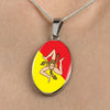 Italy Love - Proud Italian-Sicilian - Luxury Necklace Oval Pendant-Jewelry-Teelime | shirts-hoodies-mugs