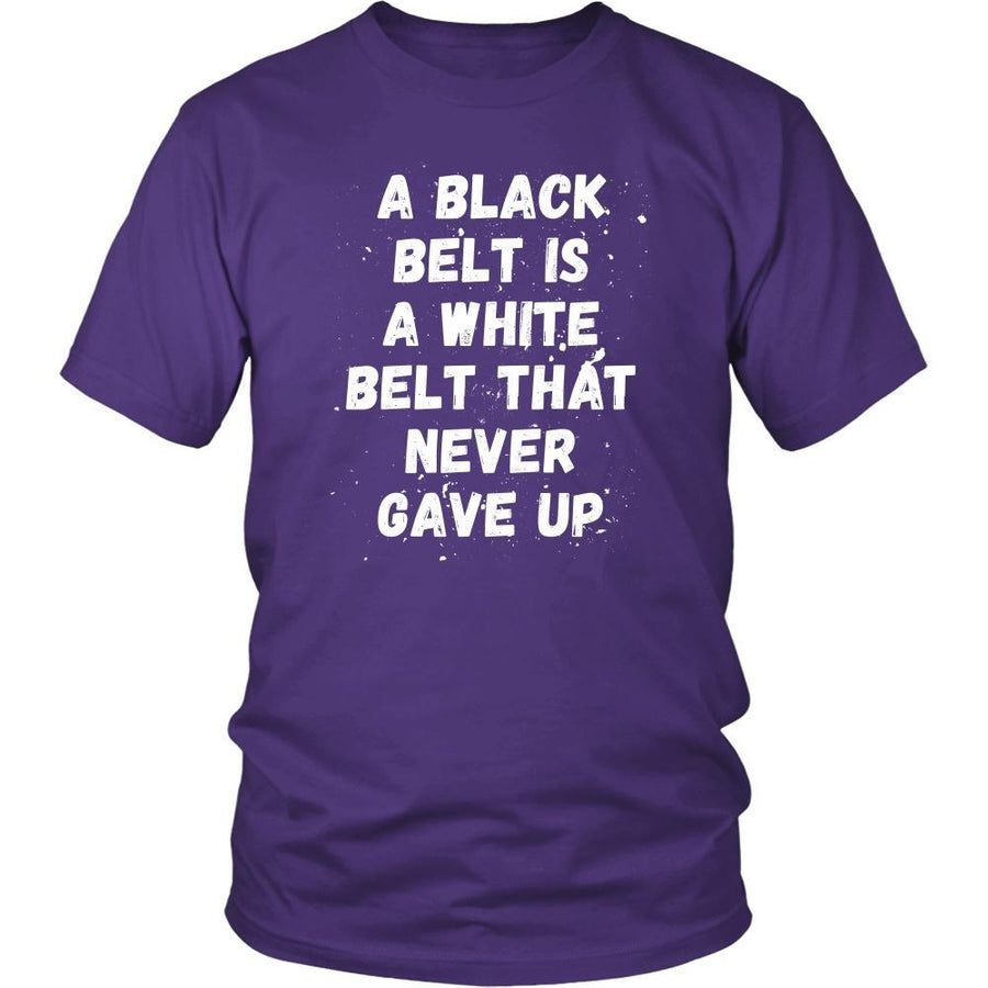 Jiu Jitsu T Shirts - A black belt is a white belt that never gave up-T-shirt-Teelime | shirts-hoodies-mugs